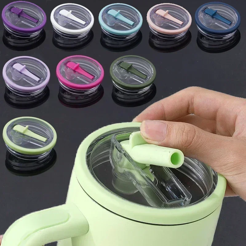 40 Oz Tumbler Flip Straw Lid Replacement Fit for Cup Leak-Proof Spray Proof Tumbler Top Replacement Reusable Tumbler Cover