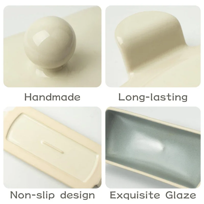 Ceramic Butter Container Box with Lid Restaurant Sealed Storage Box Butter Keeper Cheese Boxs Slicer Dish Tableware