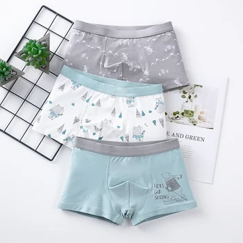 Biancheria intima per bambini Slip in cotone per bambini Mutande con stampa di cartoni animati 6 8 10 12 14 anni Mutandine per bambini a righe Slip per ragazzi 3 pezzi / lotto
