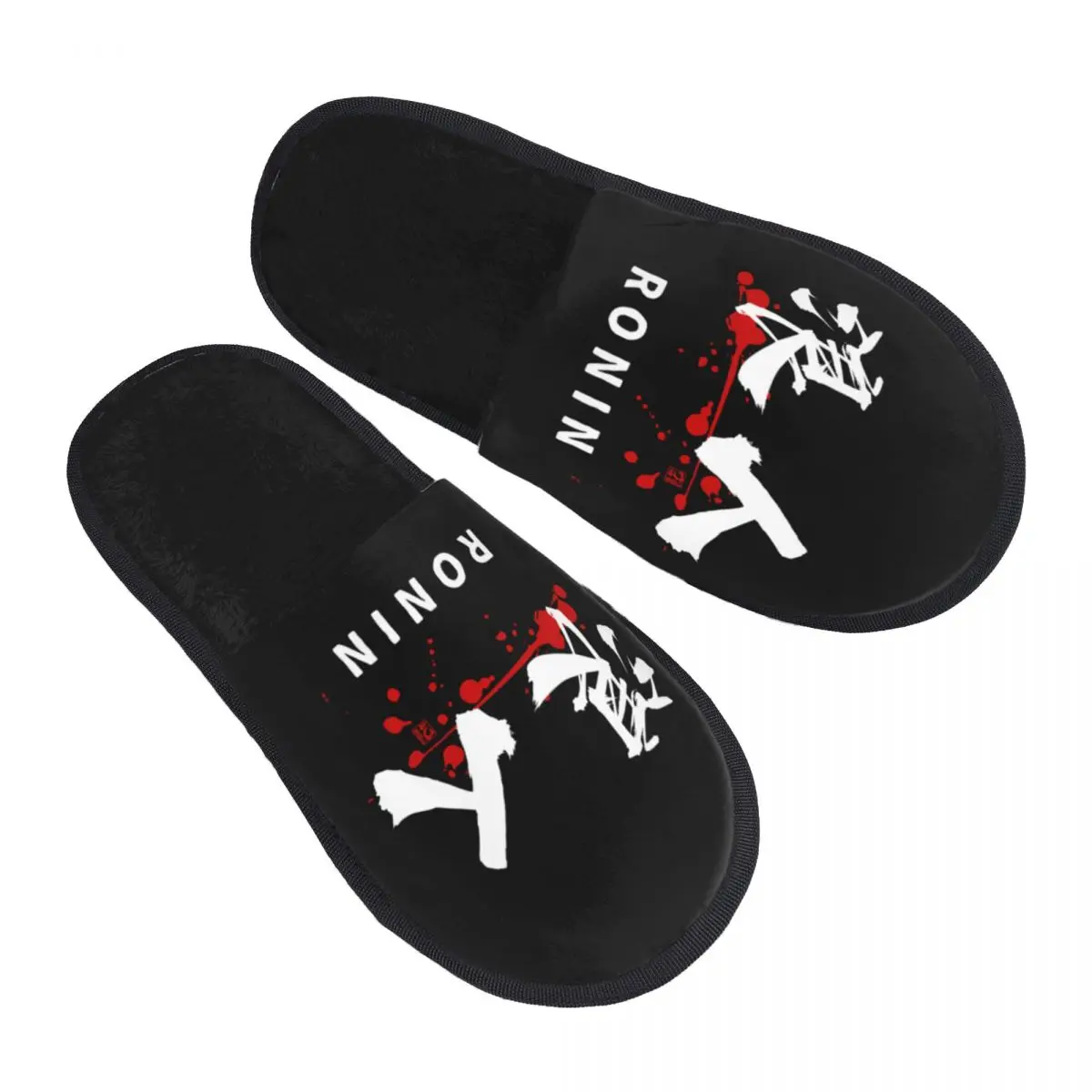 

Custom Ronin Kanji Symbol Calligraphy House Slippers Women Soft Memory Foam Shoes Japanese Samurai Cozy Warm Anti-Skid Slipper