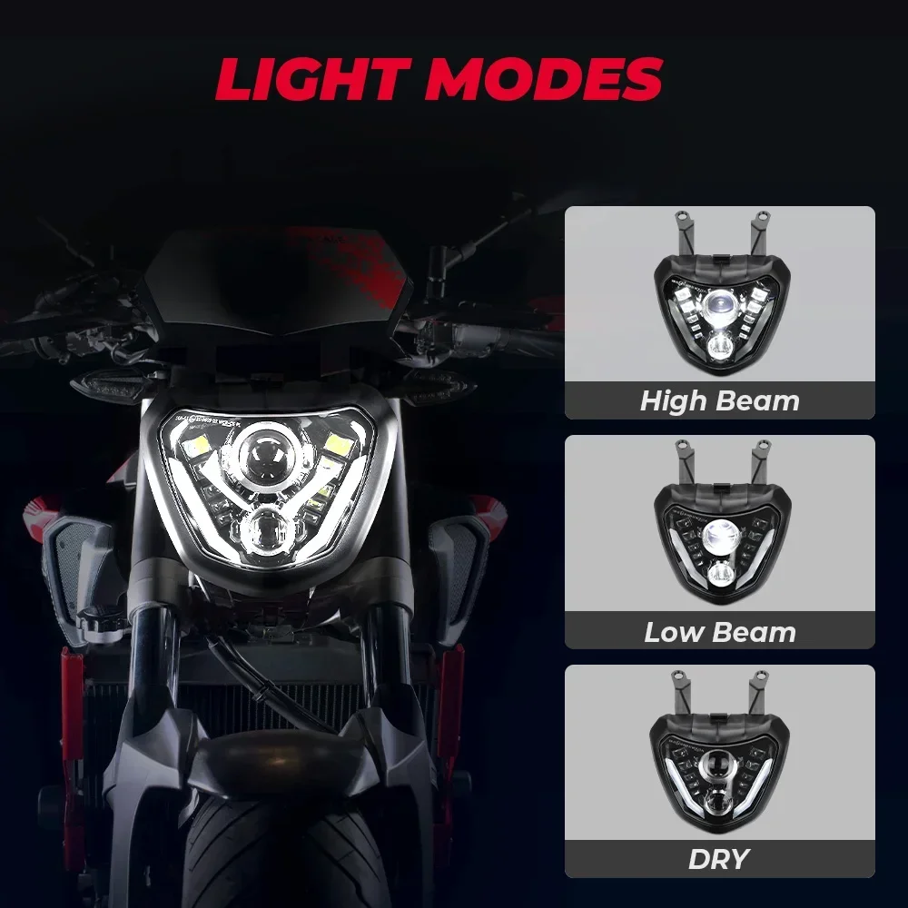 Headlight MT07 2014-2017 LED Headlamp E-mark Projector DRL Assembly Waterproof Lights For Yamaha MT 07 MT-07 FZ07 2015 2016 Led