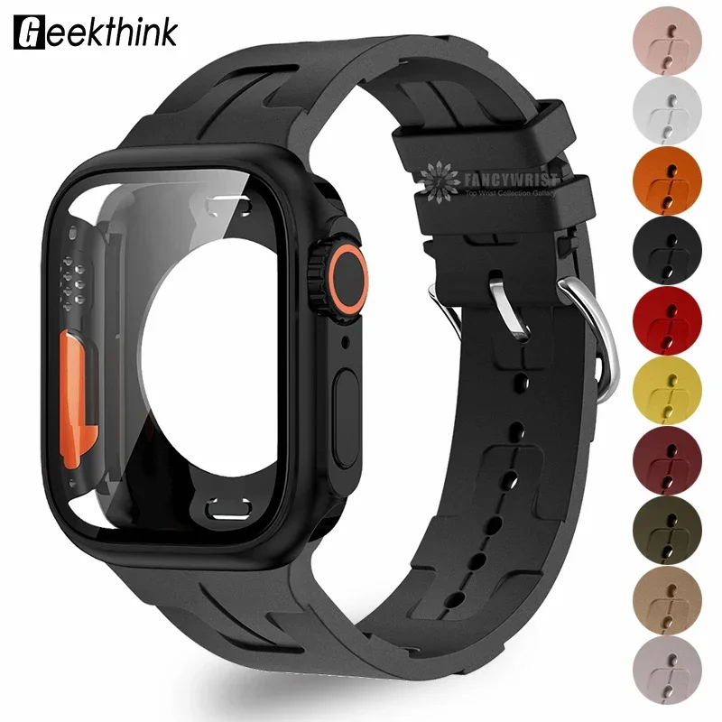 

Оригинальный резиновый ремешок для Apple Watch Band 44 мм 45 мм 42 мм 41 мм iwatch Series 9 8 7 6 SE 5 4