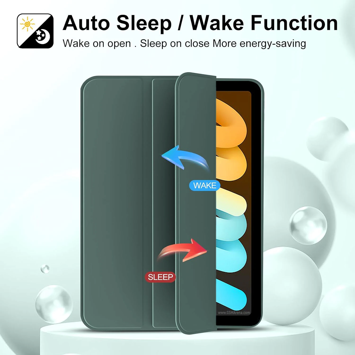 Tri-Fold Flip Case with Magnetic Stand and PU Leather Protective Cover