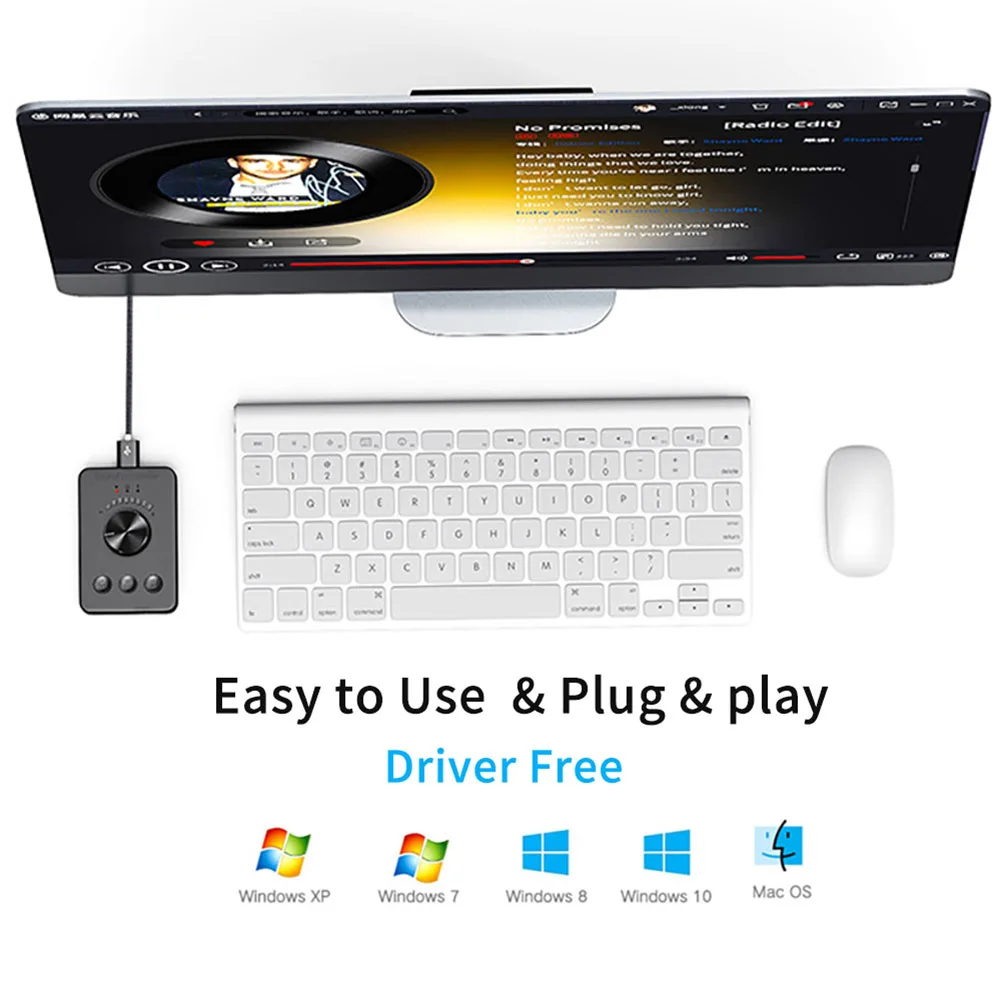 USB 볼륨 조절 손잡이 멀티미디어 PC 스피커 외부 오디오 조절 손잡이 원키 음소거 블루투스 호환5.1 PC 사운드 컨트롤