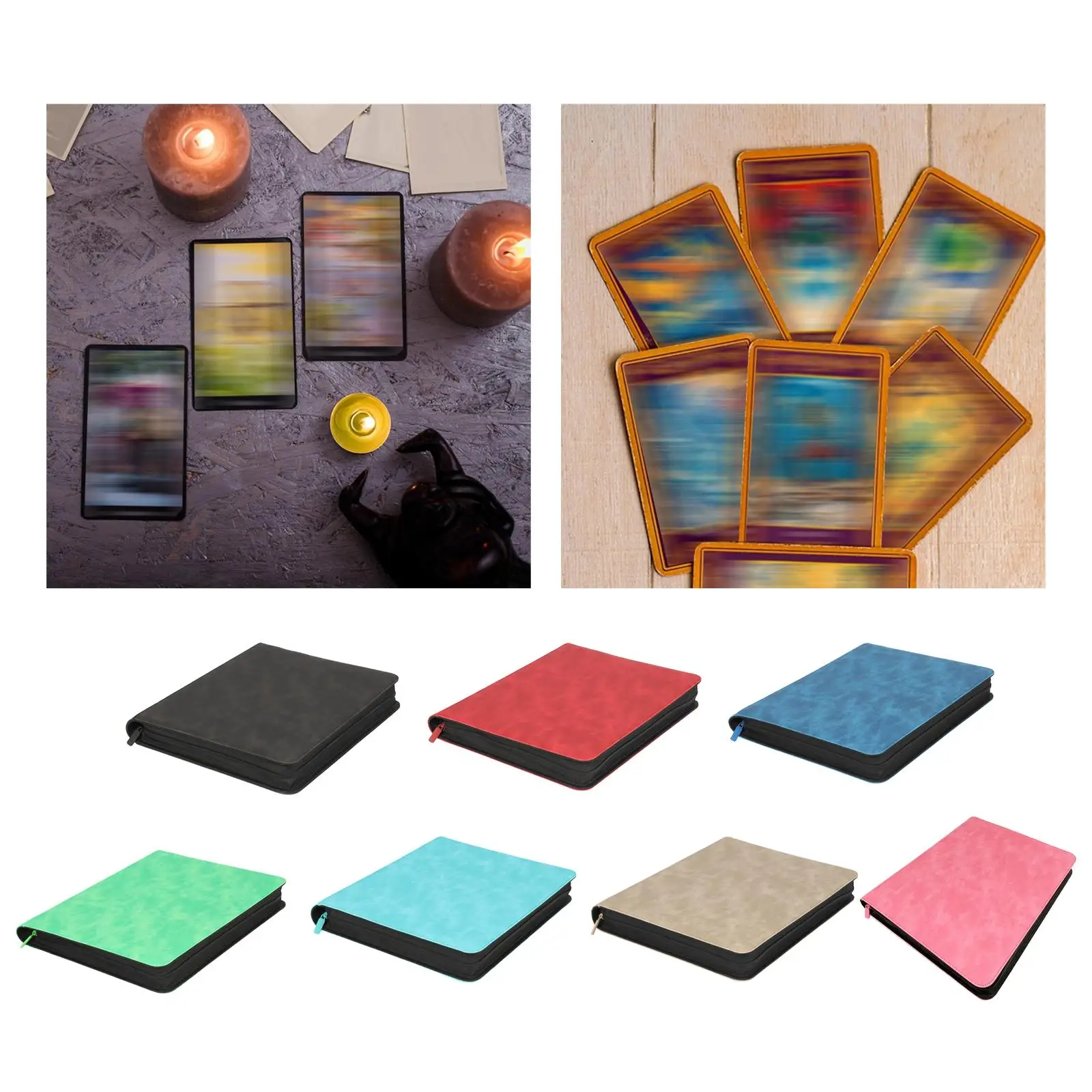 Card Binder 216 Cards with Zipper Large Capacity Card Storage Binder Cards Album for Trading Cards Gaming Cards Football Cards