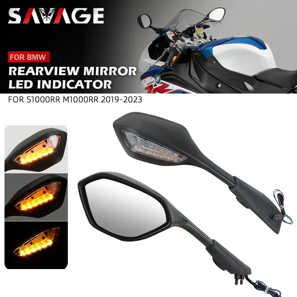 Motorcycle Rearview Mirror For BMW S1000RR M1000RR S 1000RR K67 M1000 RR K66 2019-2024 Side View Mirror LED Signal Indicator