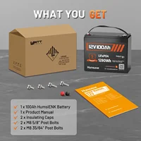 Batterie LiFePO4 Humsienk 12V 100Ah avec BMS 100A et Bluetooth, 15000 cycles, batterie au phosphate de fer et de lithium pour stockage d'énergie solaire domestique 8