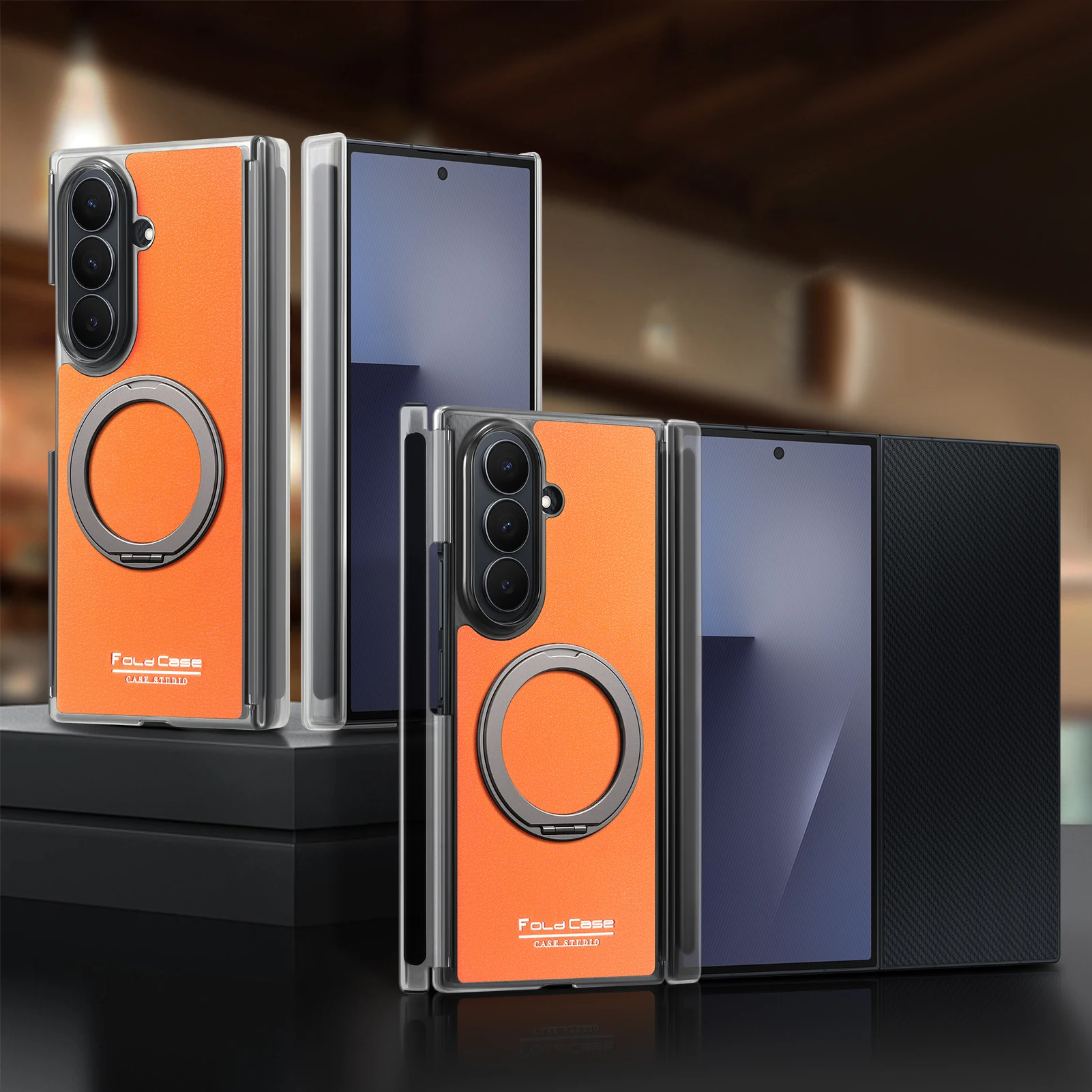 360 Rotating Magnetic Phone Case with Wireless Charging and Dual-Axis Shockproof Design