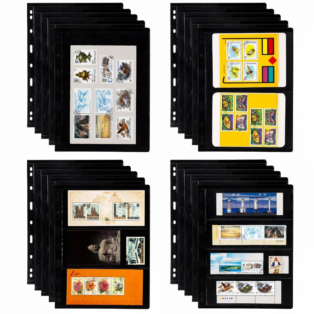 Description Picture 3 of item10pcs 9 Holes Stamp Page, Banknote Collection Display Stand Stamp Album Flipchart Binder Stamp Collection Booklet for Collector