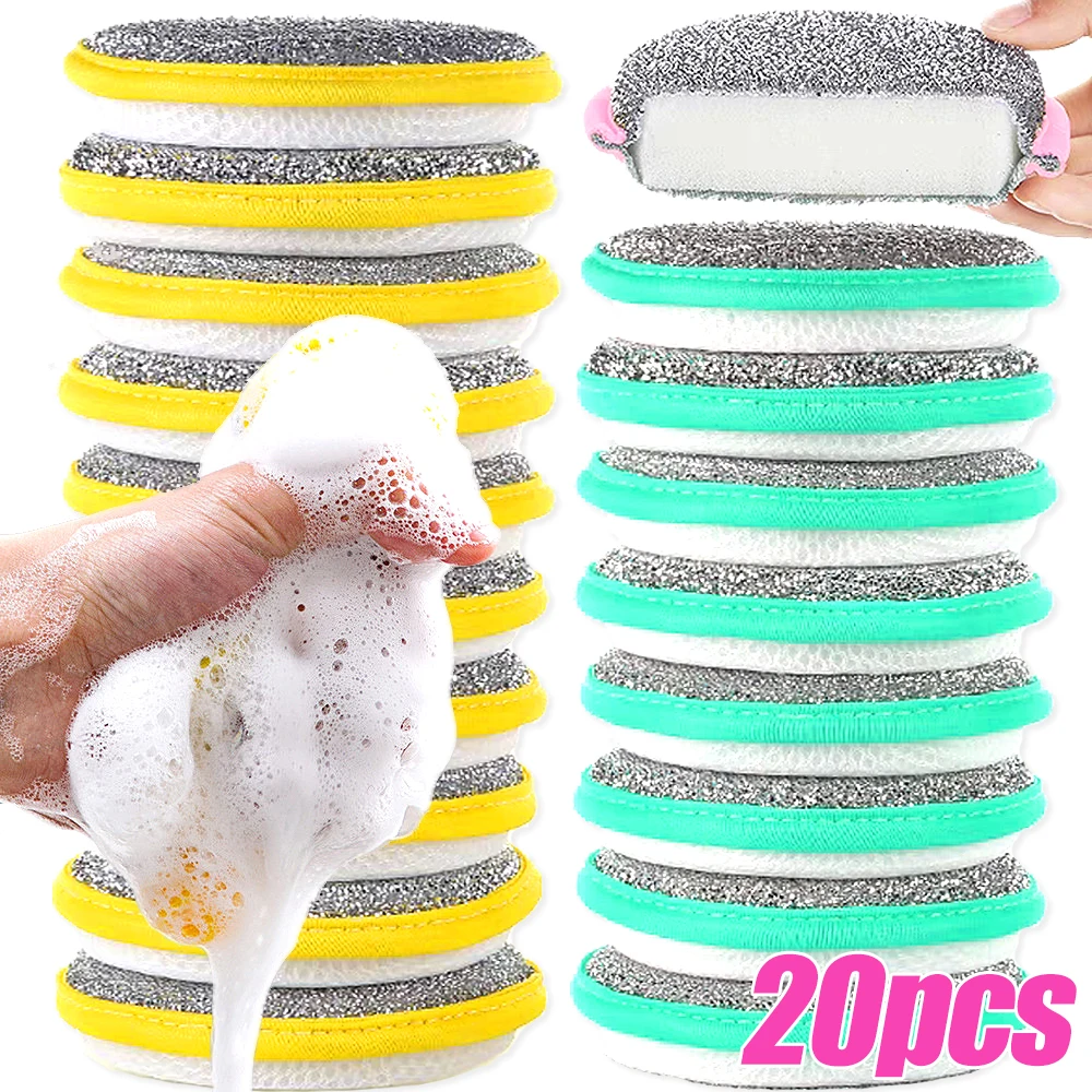 

Double-sided Cleaning Spongs Household Scouring Pad Kitchen Wipe Dishwashing Sponge Cloth Home Kitchen Cleaning Dishwasher Tools