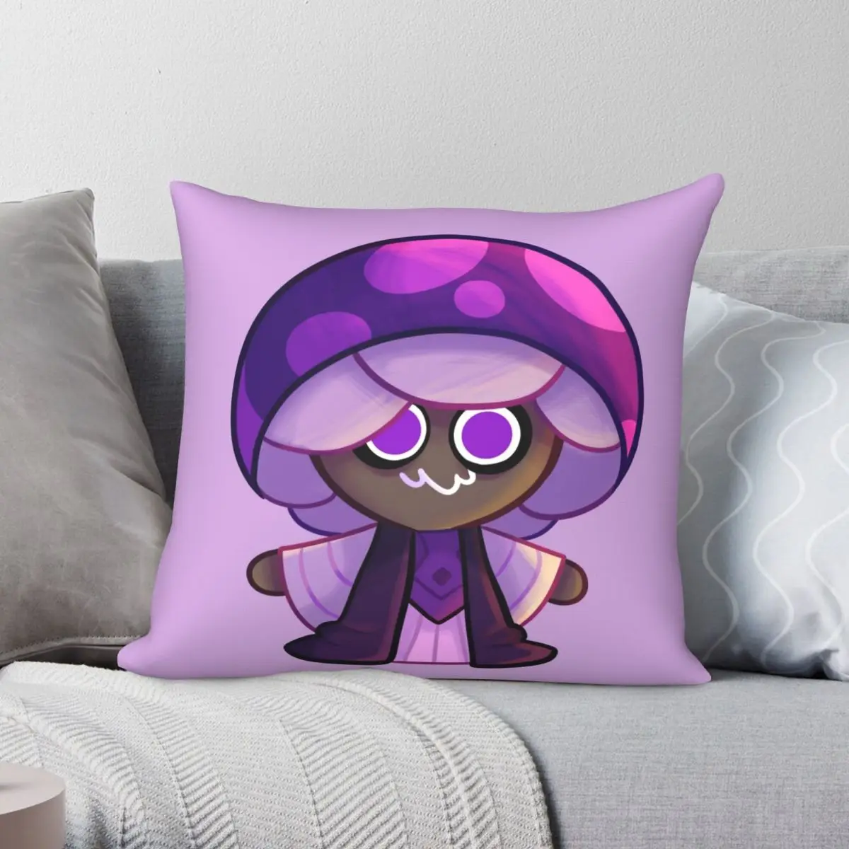 

Poison Mushroom Cookie Pillowcase Polyester Linen Velvet Creative Zip Decor Room Cushion Cover