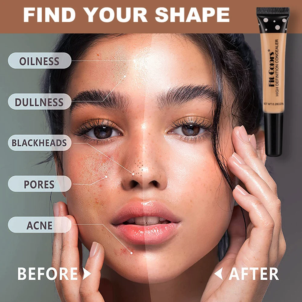 

8 Colors Cream Concealer Liquid Foundation BB Sunscreen Mark Long-lasting Moisturizing Brightening Skin Facial Cosmetics