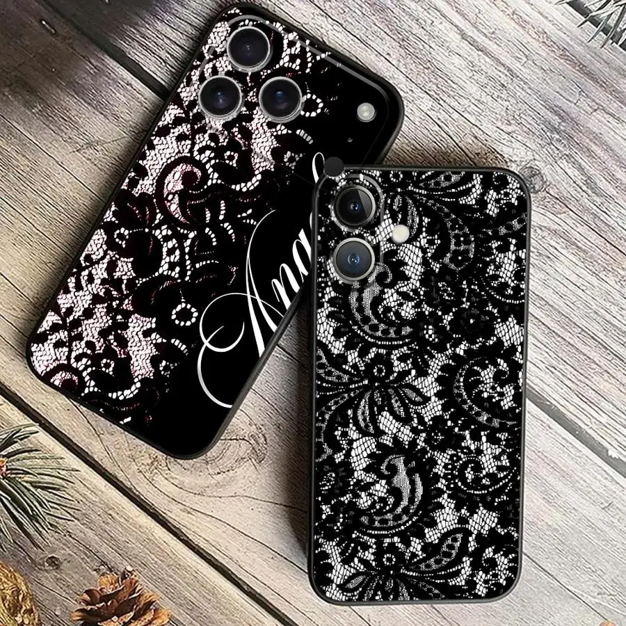Elegant Retro Lace Art Phone Case - Stylish Protective Cover