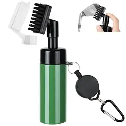 Versatile Golf Club Groove Cleaning Brush with Retractable Clip (Green)