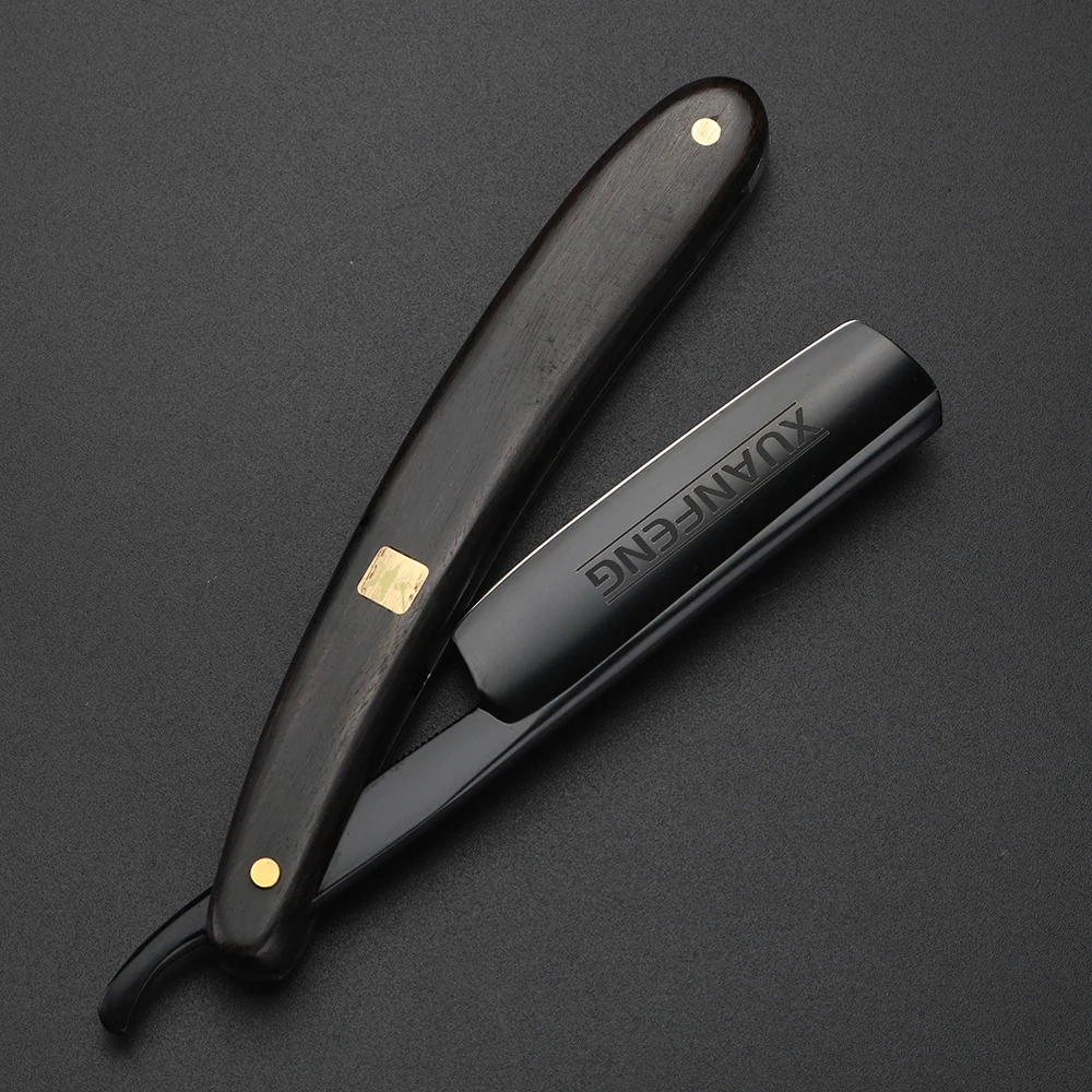 XUAN FENG  black Folding Razor Hardened Steel High Hardness Sharp Straight Razor Men's Razor 4