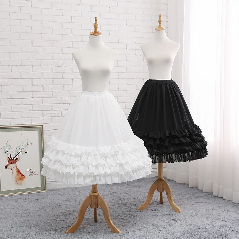 

Women Chiffon Mid-Length Flower Lolita Ballet Dress Princess Skirt Support Wedding Dinner Dance Halloween Gowns
