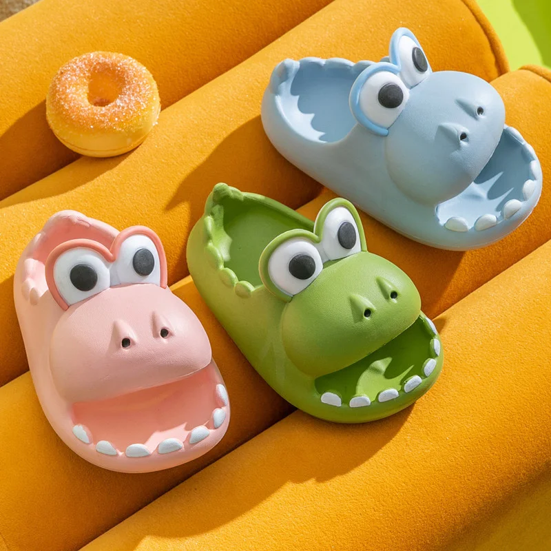 Cute Cartoon Dinosaur Crocodile Children's Slippers Hippo Toy Slippers Boys And Girls Bath Summer Sandals Kids Slipper