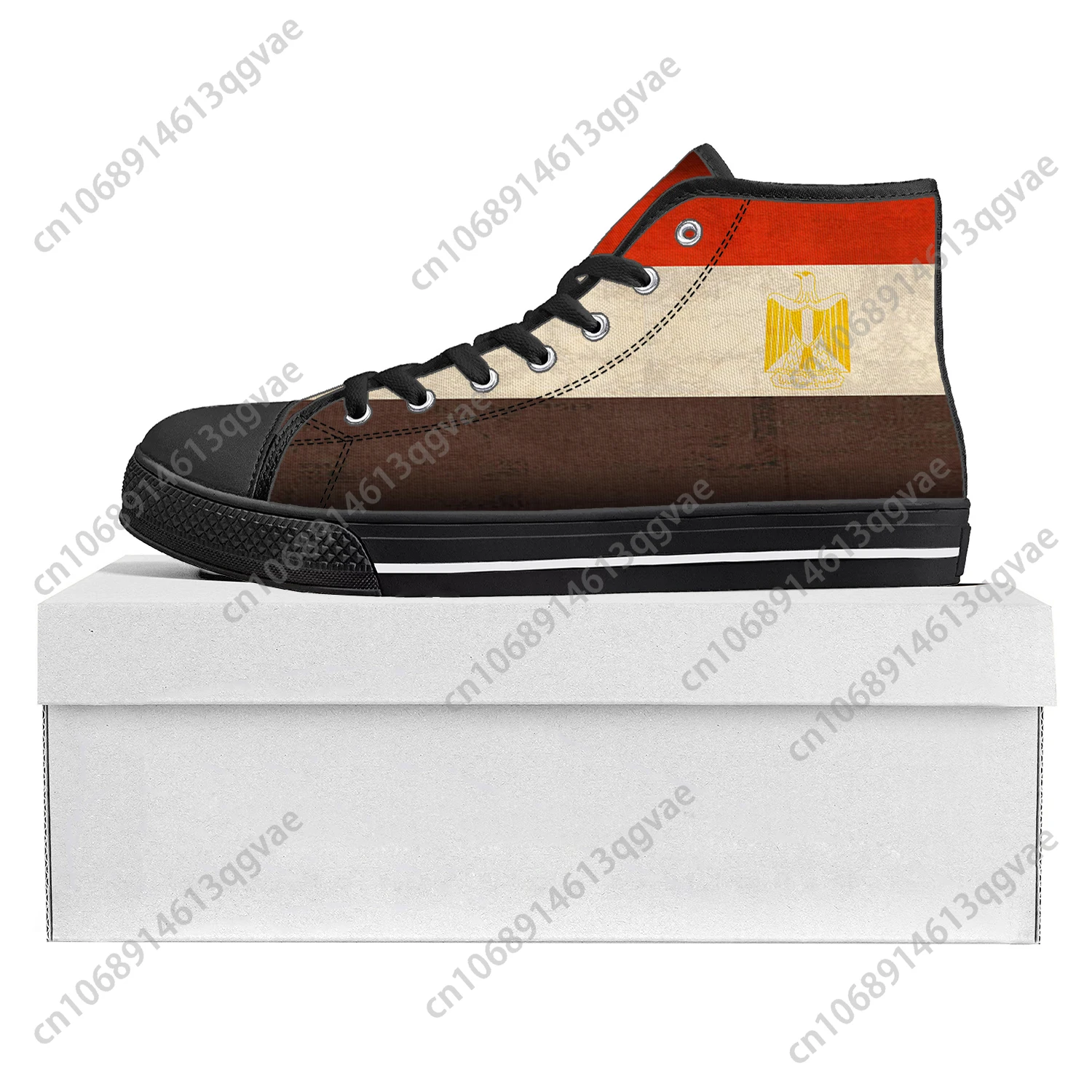 Egyptian Flag High Top High Quality Sneakers Mens Womens Teenager Canvas Sneaker Egypt Casual Couple Shoes Custom Shoe
