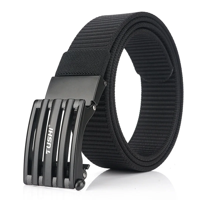 LUDIVIS Official Product Men's Belt Alloy Automatic Buckle Durable Casual Nylon Jeans Belt Canvas Business Male Trousers Belt genuine leather belt Belts