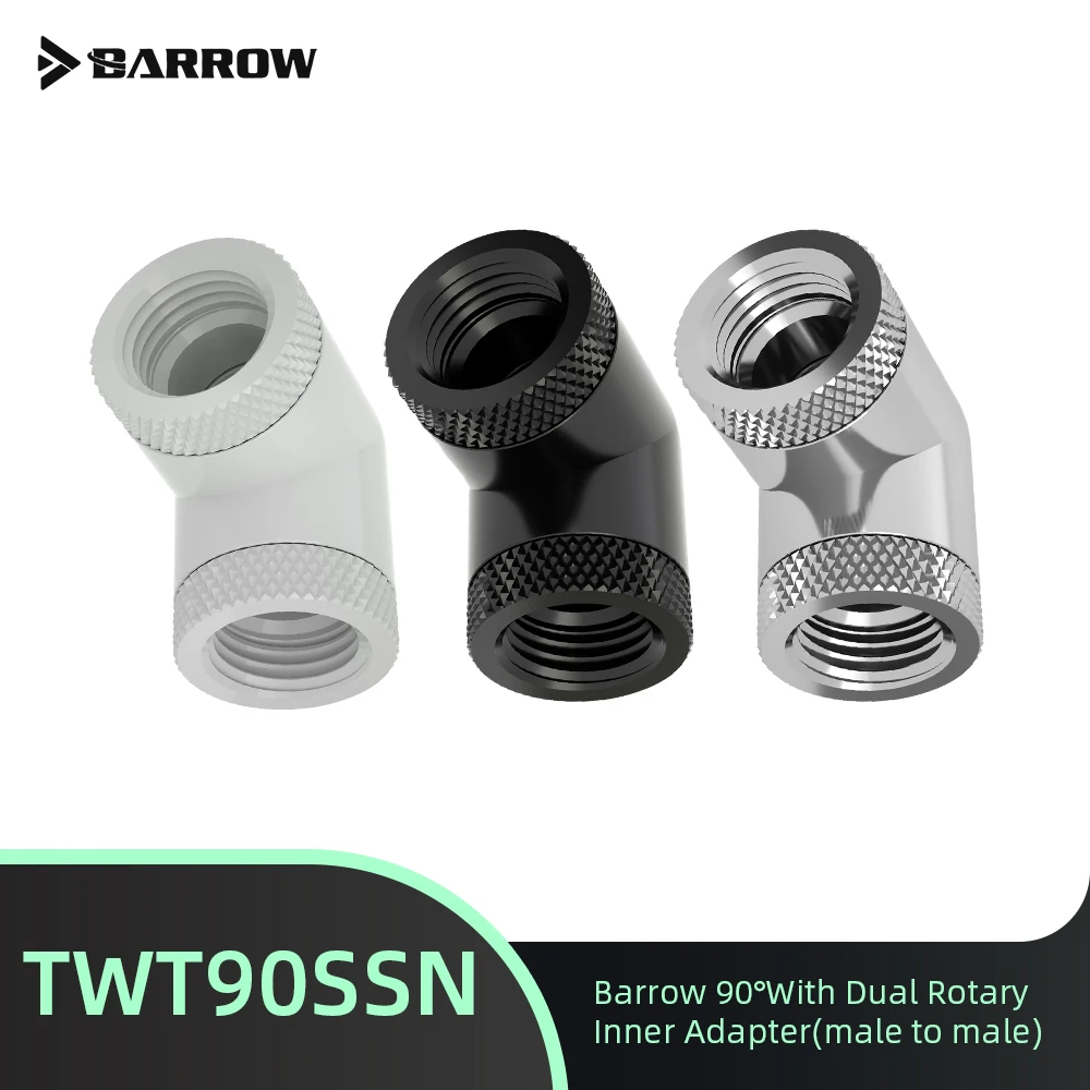 

Barrow 90° Dual Rotary Adapter (Male To Male) TWT90SSN G1/4" Rotatable Adapter PC Gaming Water Cooling Building Fittings