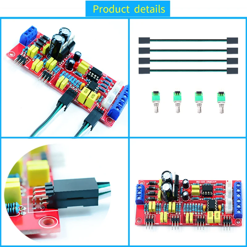 UNISIAN NE5532 Audio Preamplifier Bass Treble  Sound Tone Control Board with Extension Cord 20cm For Diy Amplifier