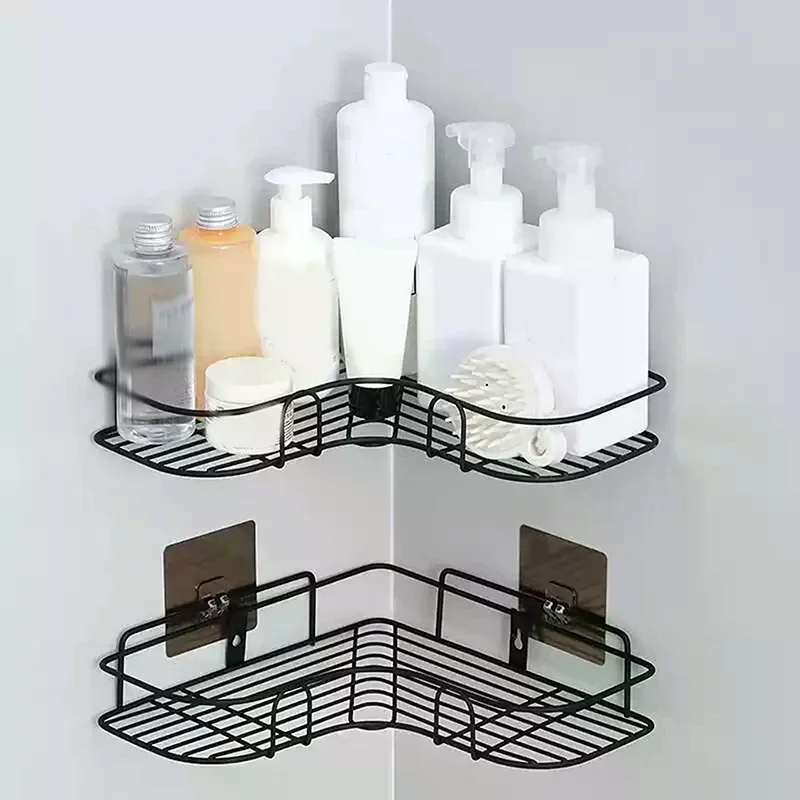 Bathroom Triangular Shelf No Drilling Required Wall-Mounted Kitchen Storage Rack