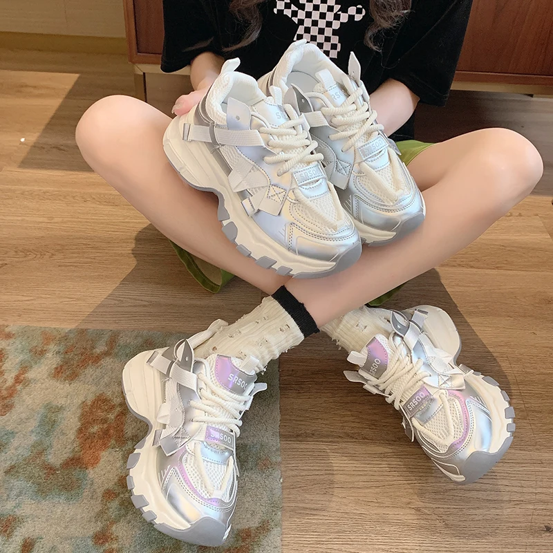 2024 Female Versatile Thick-soled Casual Sports Shoes For Women Spring/autumn Fashion Ladies Trendy Small Shoes Trendy On Ins