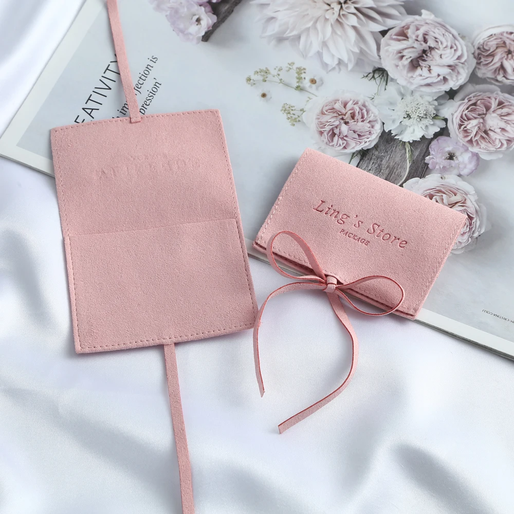 Microfiber Velvet Jewelry Gift Bag Custom Logo Brand Wedding Favor Candy Organizer Bag Jewellry Rings Earrings Storage Pouch