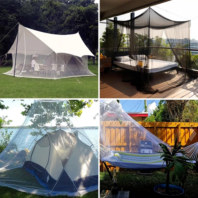 Bricolage moustiquaire noir Camp chasse extérieure jardin dortoir tente pique-nique Camping coupe taille ajustée moustiquaires 2*3m 3*5/15m filet 4