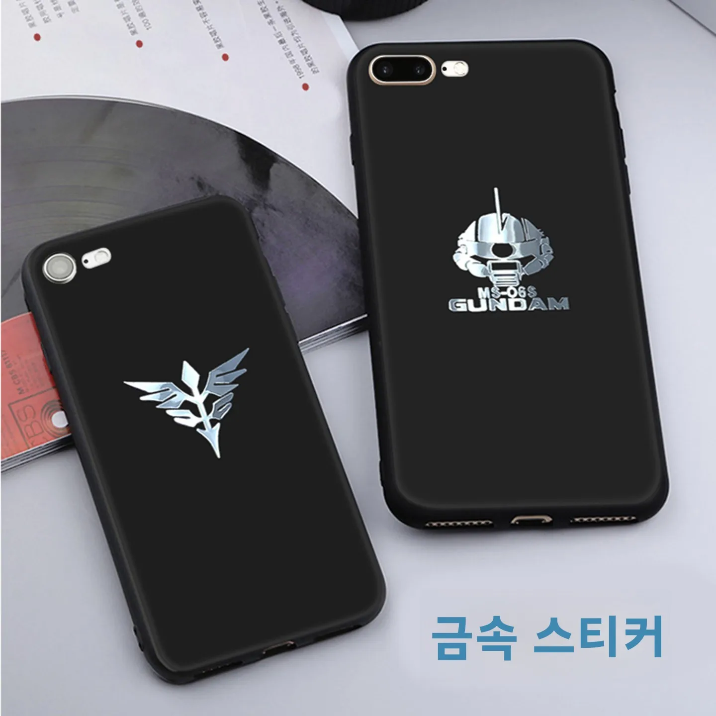 금속 스티커 모바일 슈트 건담 장 데칼 (휴대폰, 노트북 케이스용) 맞춤형 차량 데칼 고품질 디지털 액세서리