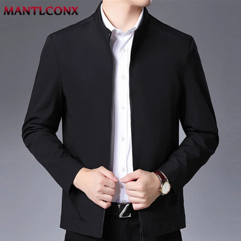 Jaqueta formal de gola para homens, jaqueta casual de negócios, cor sólida, casacos de escritório, mais novos, outono, primavera, qualidade