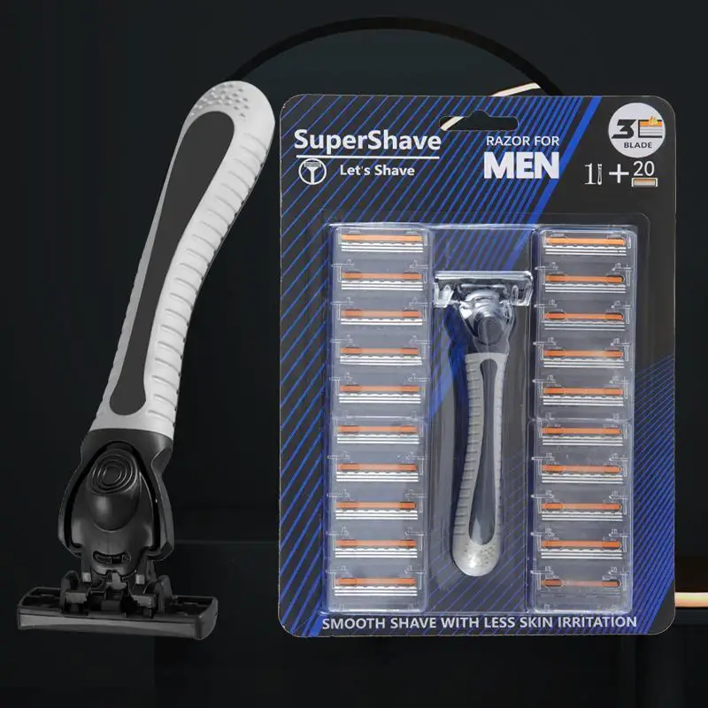1Holder20BladesManualRazorsClassicRazorShavingReplacementBladesSkinGuardIncluded