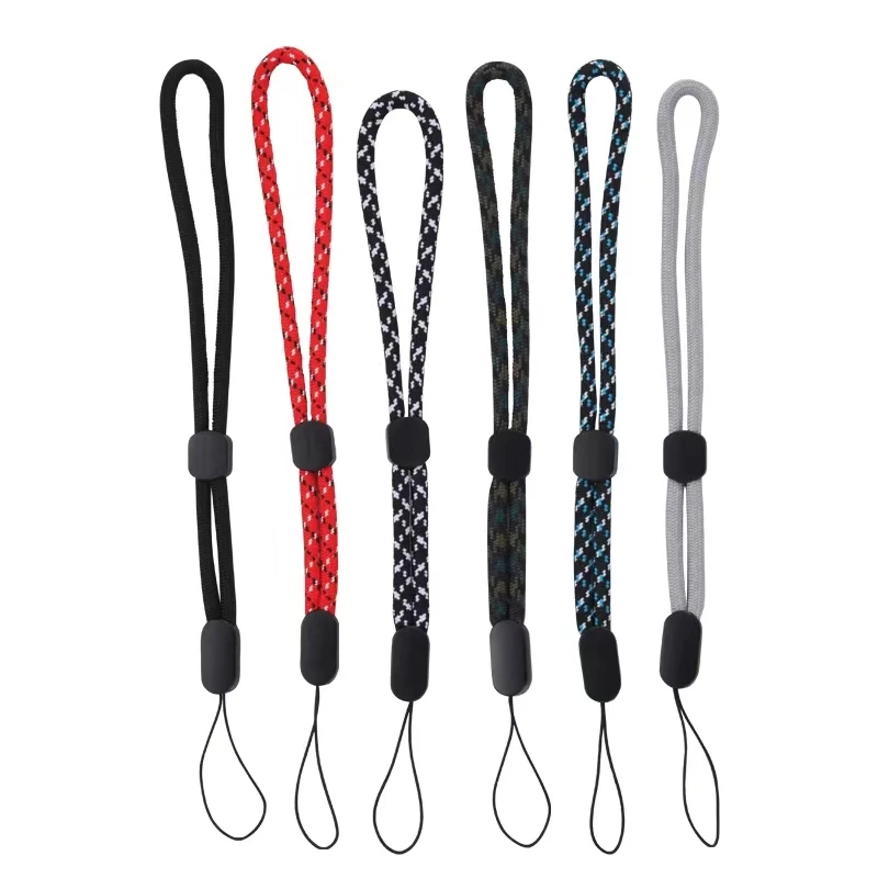 100Pcs Adjustable Phone Lanyard Nylon Short Wrist Lanyard Straps For Electronic Accessories Cases Camera Key Chain String Rope