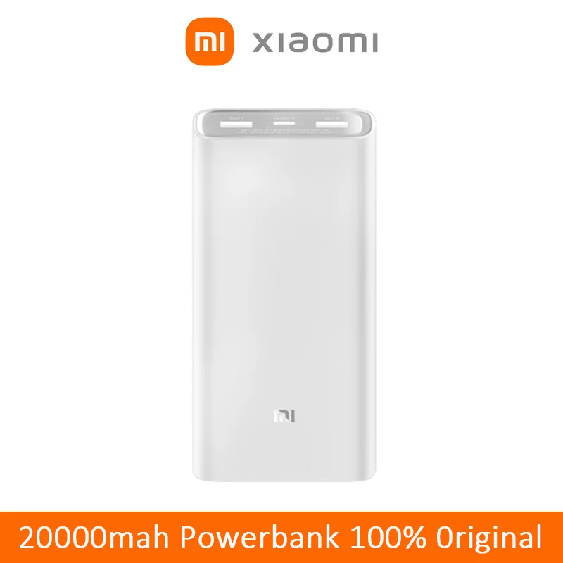 Xiaomi 20000mAh PowerBank PLM18ZM Type-C Dual Way Fast Charge Powerbank 18W Flash Charging 2 USB 1 Type C Output Mi Powerbank power bank