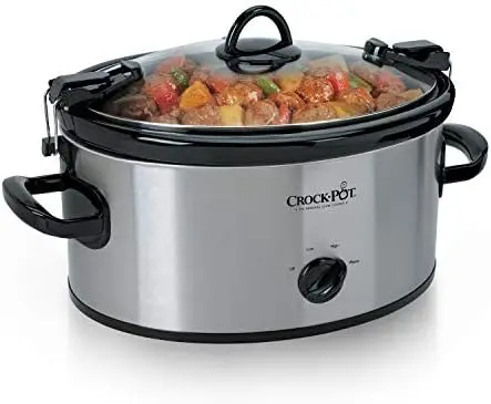 

and Carry 6 Quart Manual Portable Slow Cooker and Food Warmer, Stainless (SCCPVL600-S)