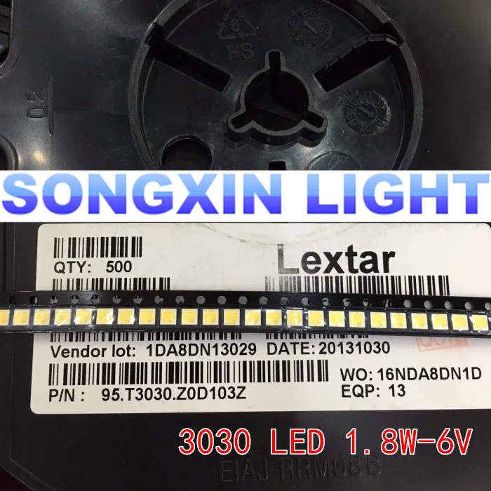 10–100 Stück 3030 Hintergrundbeleuchtung Hochleistungs-LED-DOPPEL-CHIPS 1 W 1,5 W 2 W 3 V-3,6 V 6 V Lextar JUFEI AOT Kaltweiß PT30A66 TV – Detail 9
