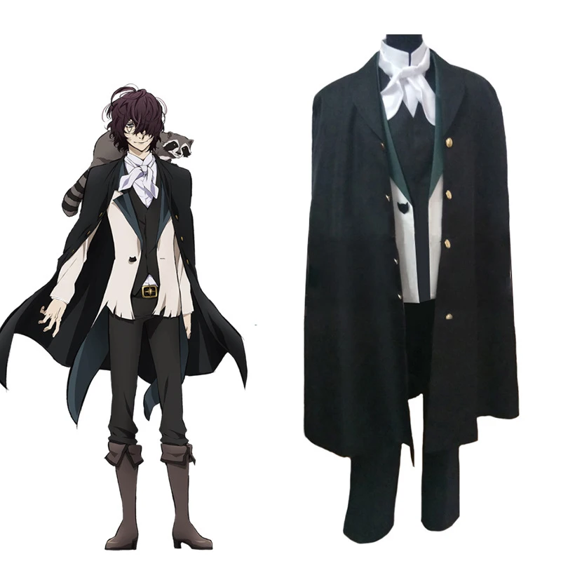 

Edgar Allan Poe Cosplay Costumes Anime Bungo Stray Dogs Tops Pants Outfit Wig Carnival Halloween ComiCon Uniform