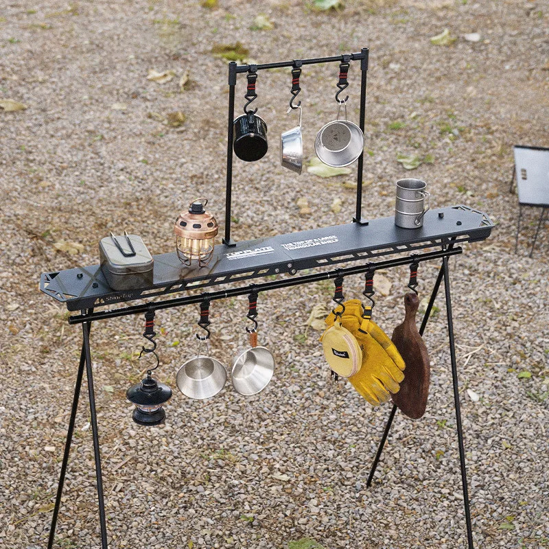 OutdoorShelvingCampingStandStorageRackTripodHangingsPortable