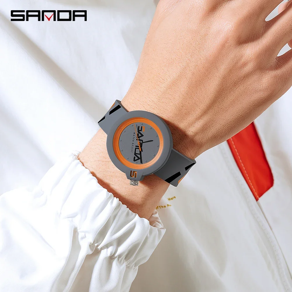 2023SANDA New Men's Ladies Unisex Watch 50M Waterproof Silicone Strap Casual Fashion Quartz Watch Sports Watch Mens Womenes 3201