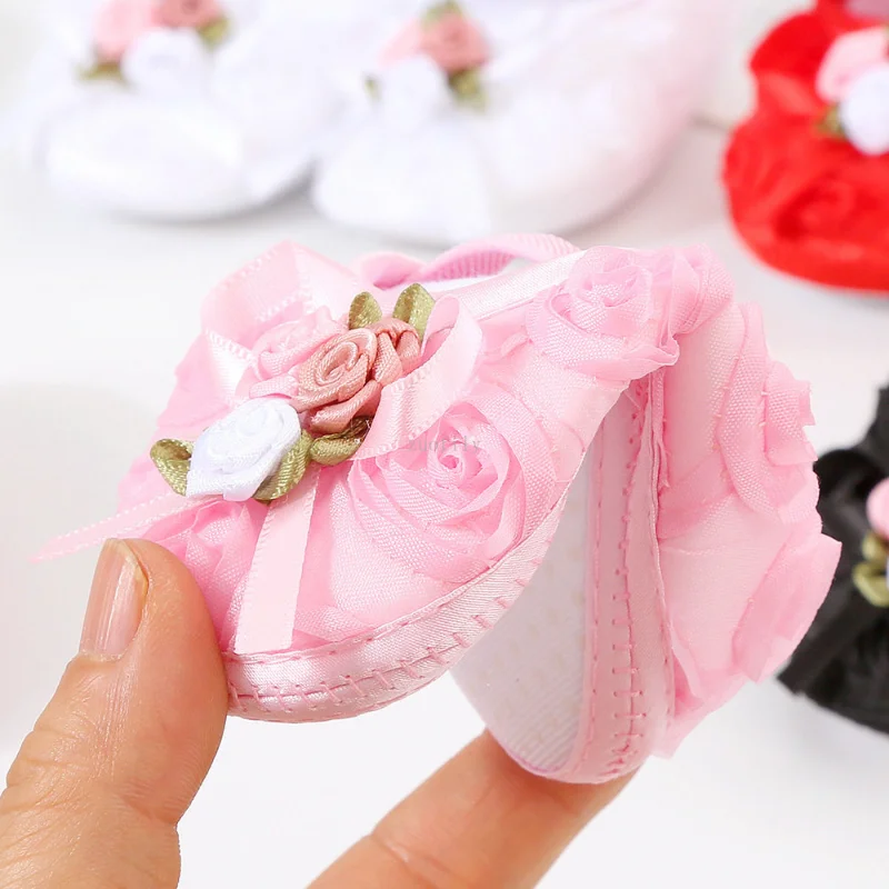 New Baby Shoes Headband Set Cute Flower Toddler Shoes for Girls Soft Sole Anti Slip Baby Girl Shoes First Walkers for 0-18m Kids 6
