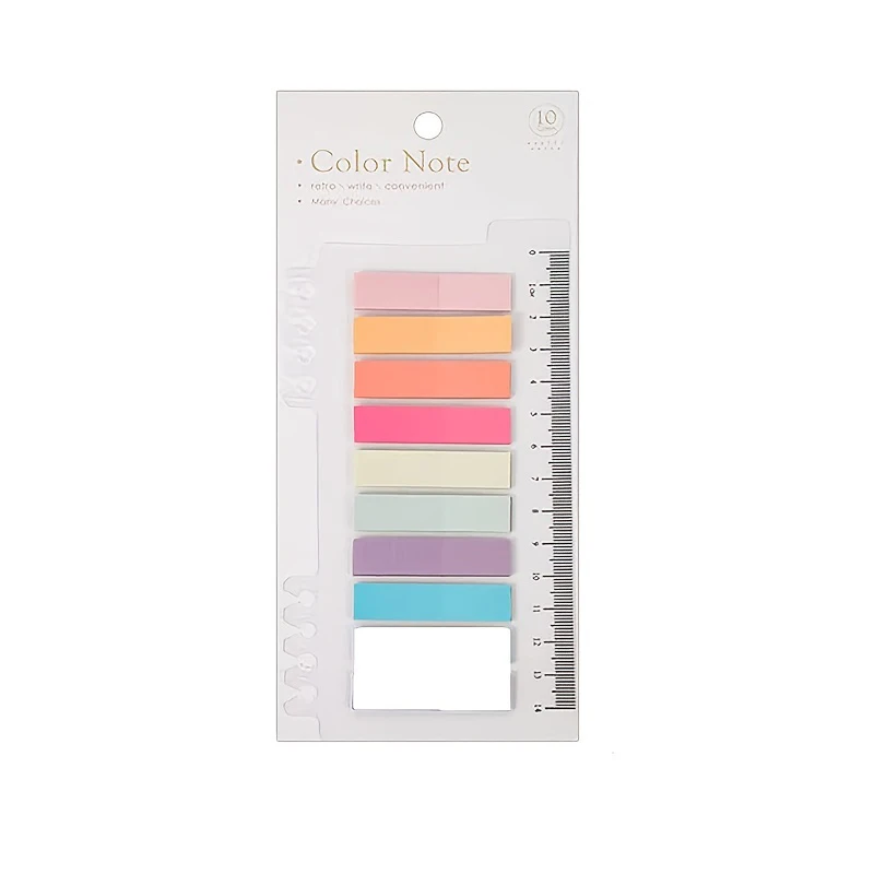 Mohamm-Sticky Notes Set with Ruler for Index Tabs, Page Markers, To Do List Planners, Escola Escritório Papelaria Suprimentos, 200 Sheets