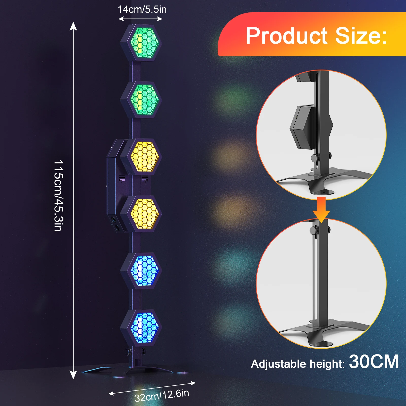 2PCS 240W Linear Vintage Light RGB 3 in 1 Stage Lighting Effect COB LED Lighting for Disco KTV Party Concert Wedding Theater 5