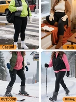 Plus Size Thermal running leggings with fleece interior for women. Low Rise design provides warmth and comfort for winter - Image 4
