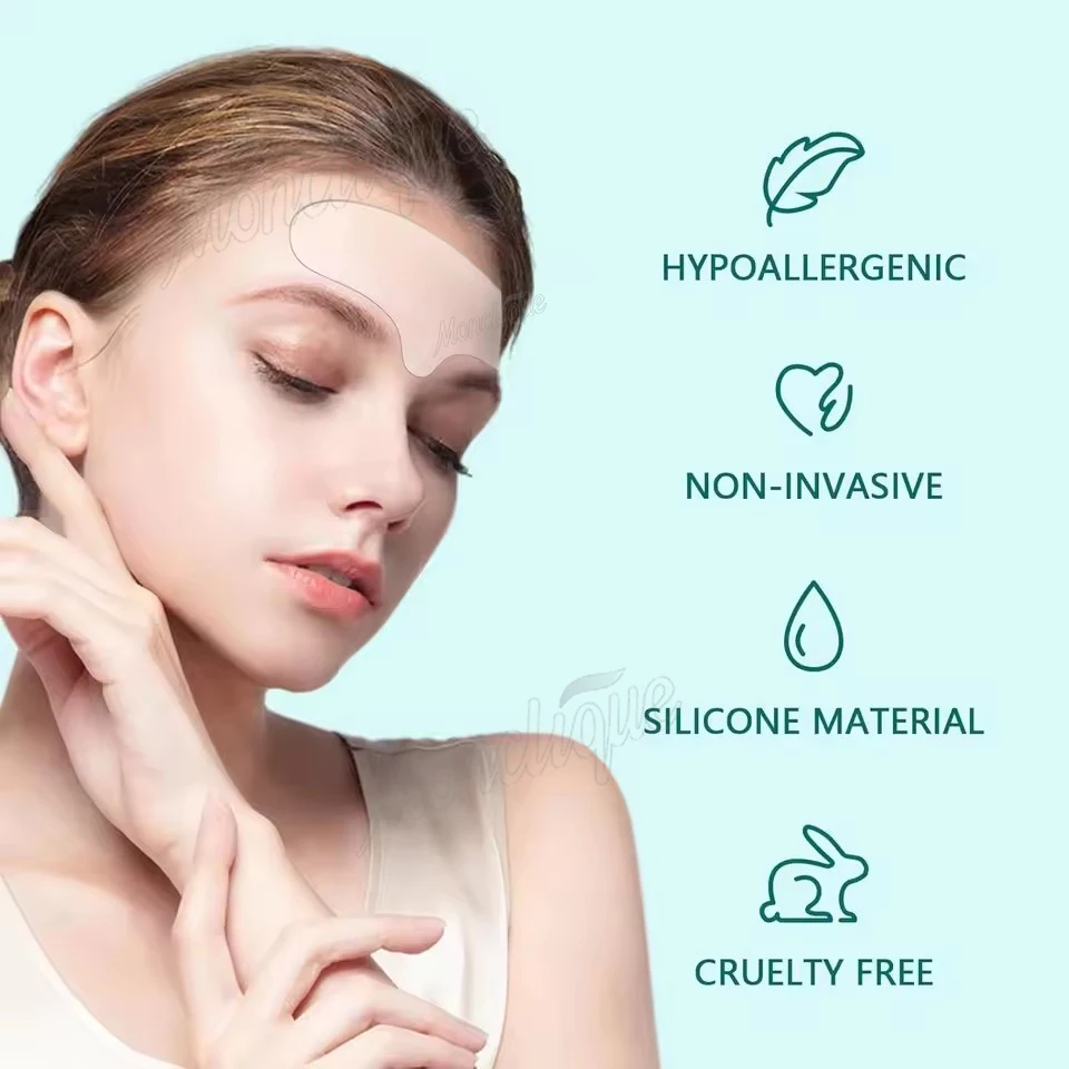 Reusable Silicone Patches Forehead Wrinkle Patch Lightening Forehead Wrinkle Gel Patch Anti Rimpel Pads Facial Skincare Stickers
