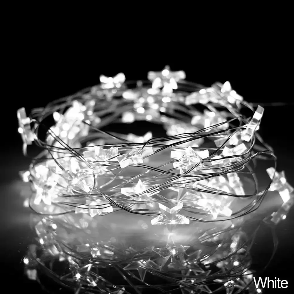 Star Copper LED Fairy Lights - USB/Battery Operated Decorative String for Home and Holiday Ambiance