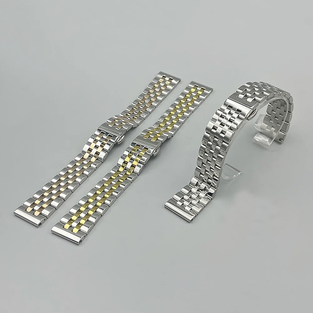Premium Solid Stainless Steel Watch Band - Adjustable Width, Unisex Design