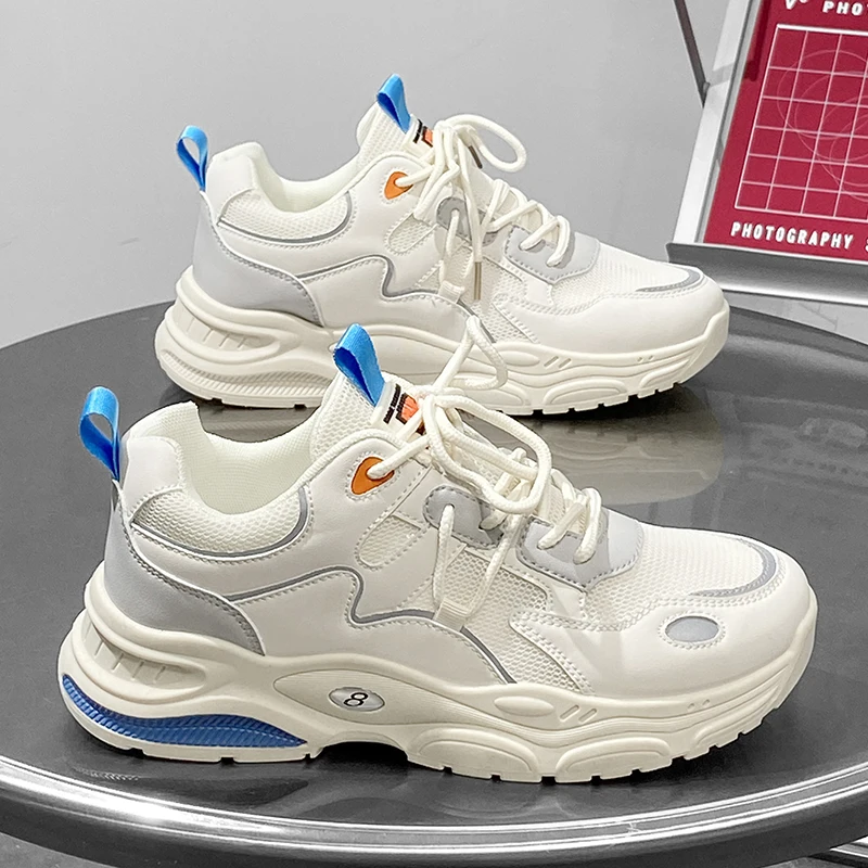 Men's Breathable Sports Shoes - Lightweight Anti-Slip Sports Shoes, Fashionable Casual Walking Shoes, Breathable Low-Top Lace Design, Suitable for Running, Walking and Training Shoes