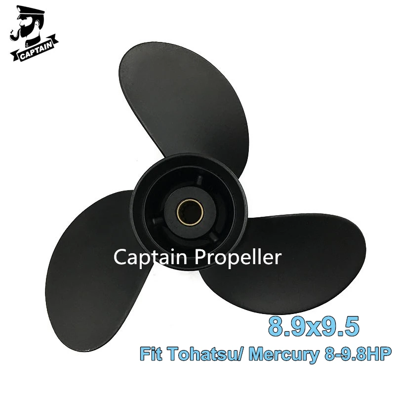 Outboard Propeller 8.9x9.5 For Tohatsu Mercury 8hp 9.9hp Boat Motor Aluminum Alloy Screw 3 Blades 12 Splines Marine Engine Part water pump impeller for nissan tohatsu 2 2 5 3 5 4 5 6hp 369 65021 1 outboard motor black 6 blades boat parts