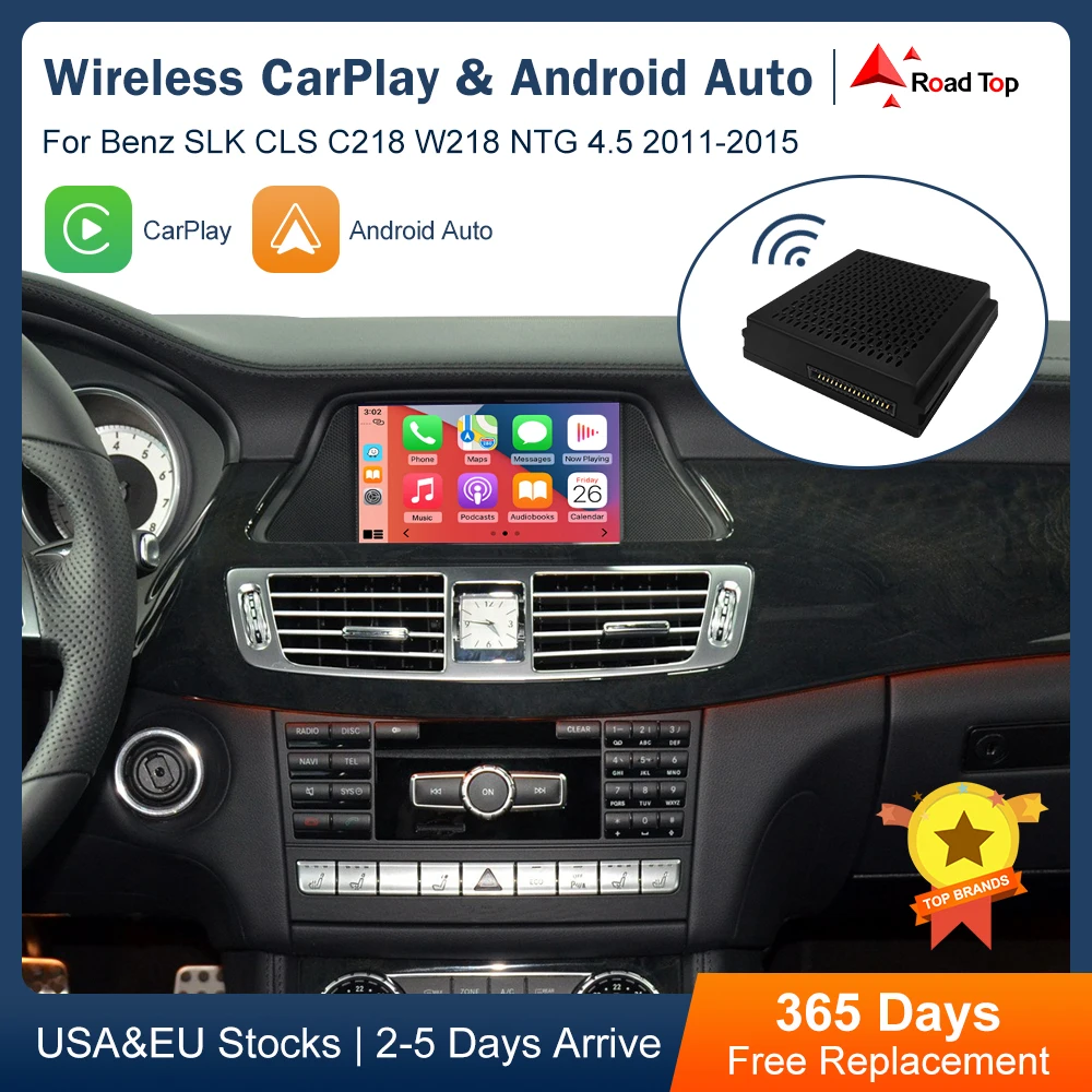 Plug & Play Wireless Carplay Decoder for Mercedes Benz SLK CLS C218 W218 NTG Year Android Auto
