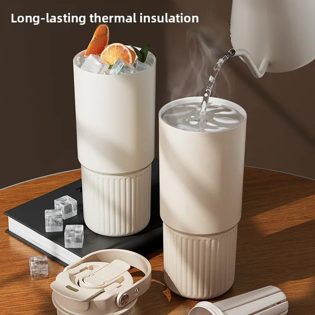 Large Capaci Cerc Insulated Water Bottle St Car Cup Men Women Students Tea Brewing Portable Beverage Container 5